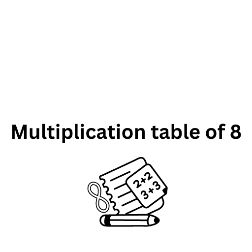 Multiplication table of 8